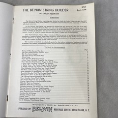Bass – Belwin Course for Strings Builder String Class Method Book ONE Applebaum