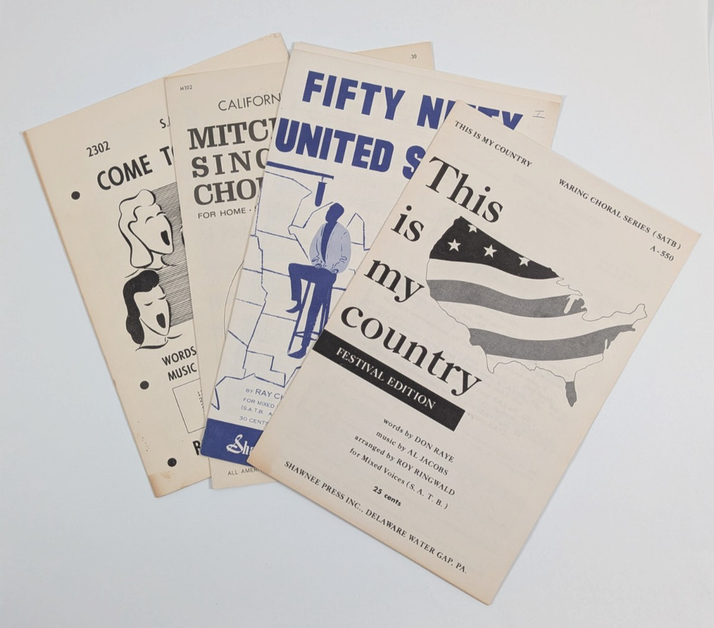 Vintage 10-inch America USA Fair California Patriotic Sheet Music Lot of 4