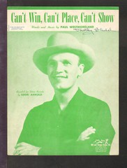 Can&rsquo;t Win, Can&rsquo;t Place, Can&rsquo;t Show 1946 EDDIE ARNOLD Cowboy Sheet Music