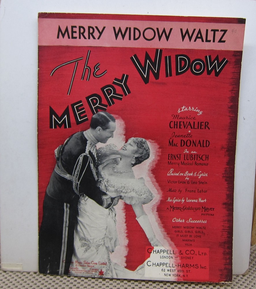 Merry Widow Waltz – Franz Lehar & Lorenz Hart- Sheet Music 1934