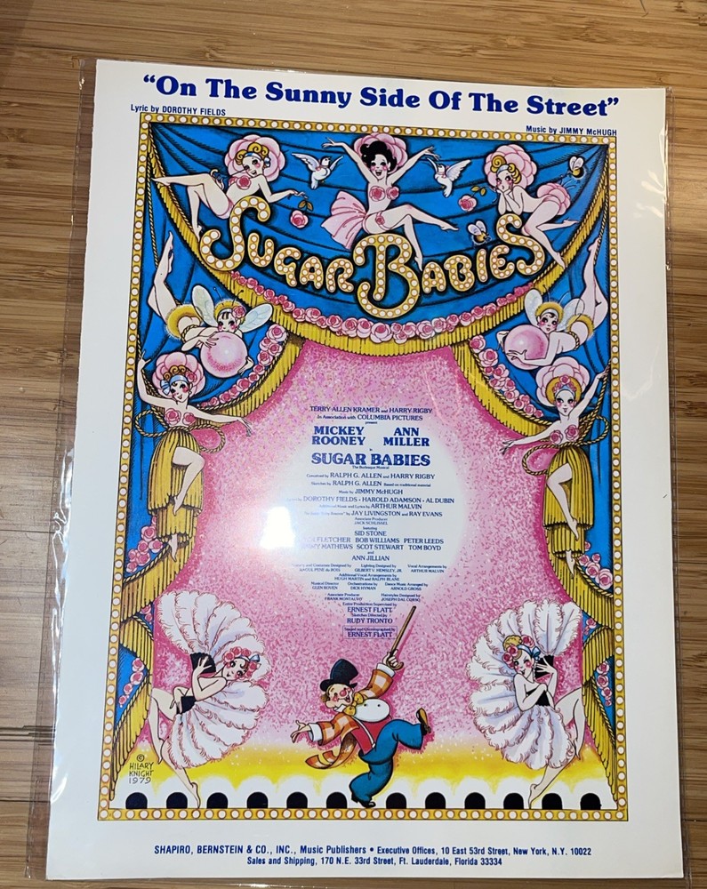 Sugar Babies Sheet Music 1979 Sunny Side Of The Street Piano Broadway Musical