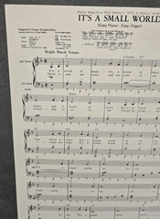 1963 Walt Disney&rsquo;s It&rsquo;s A Small World Sheet Music By Richard & Robert Sherman