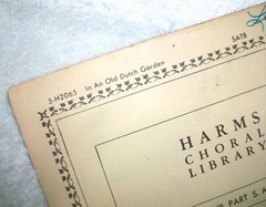 Vintage 1958 Harms In An Old Dutch Garden Choral SATB Lyrics Piano Sheet Music