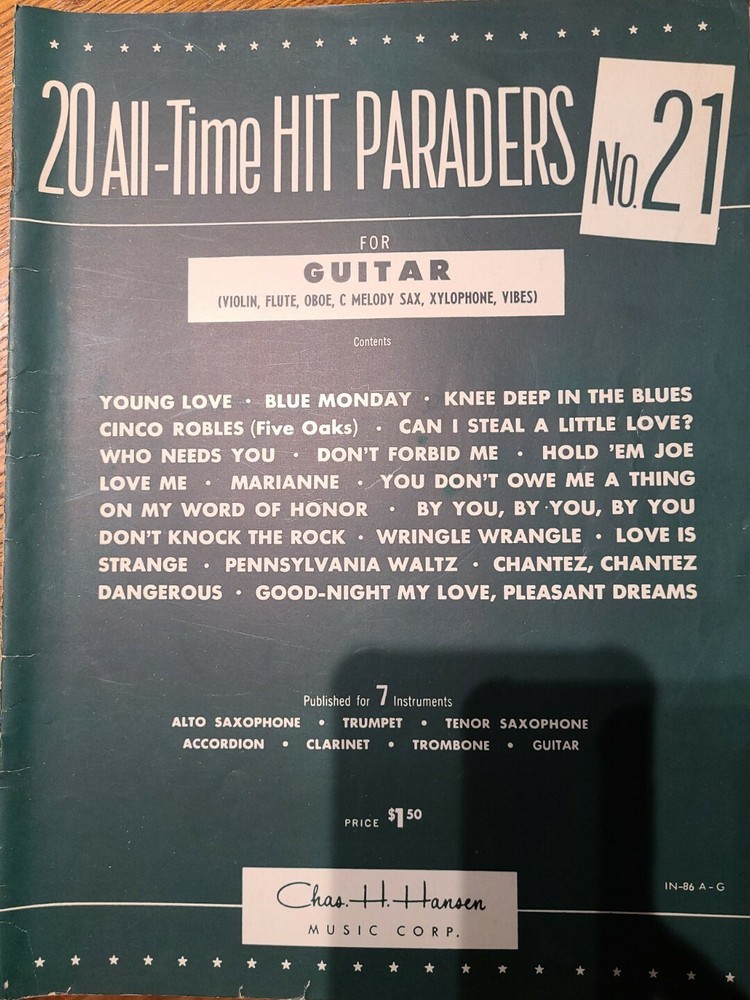 20 ALL – TIME HIT PARADERS FAMOUS MUSIC CORPORATION (1957) GUITAR No. 21