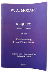 Mozart Requiem in D Minor KV626 Piano Vocal Score Music Book SATB Hanssler 1996