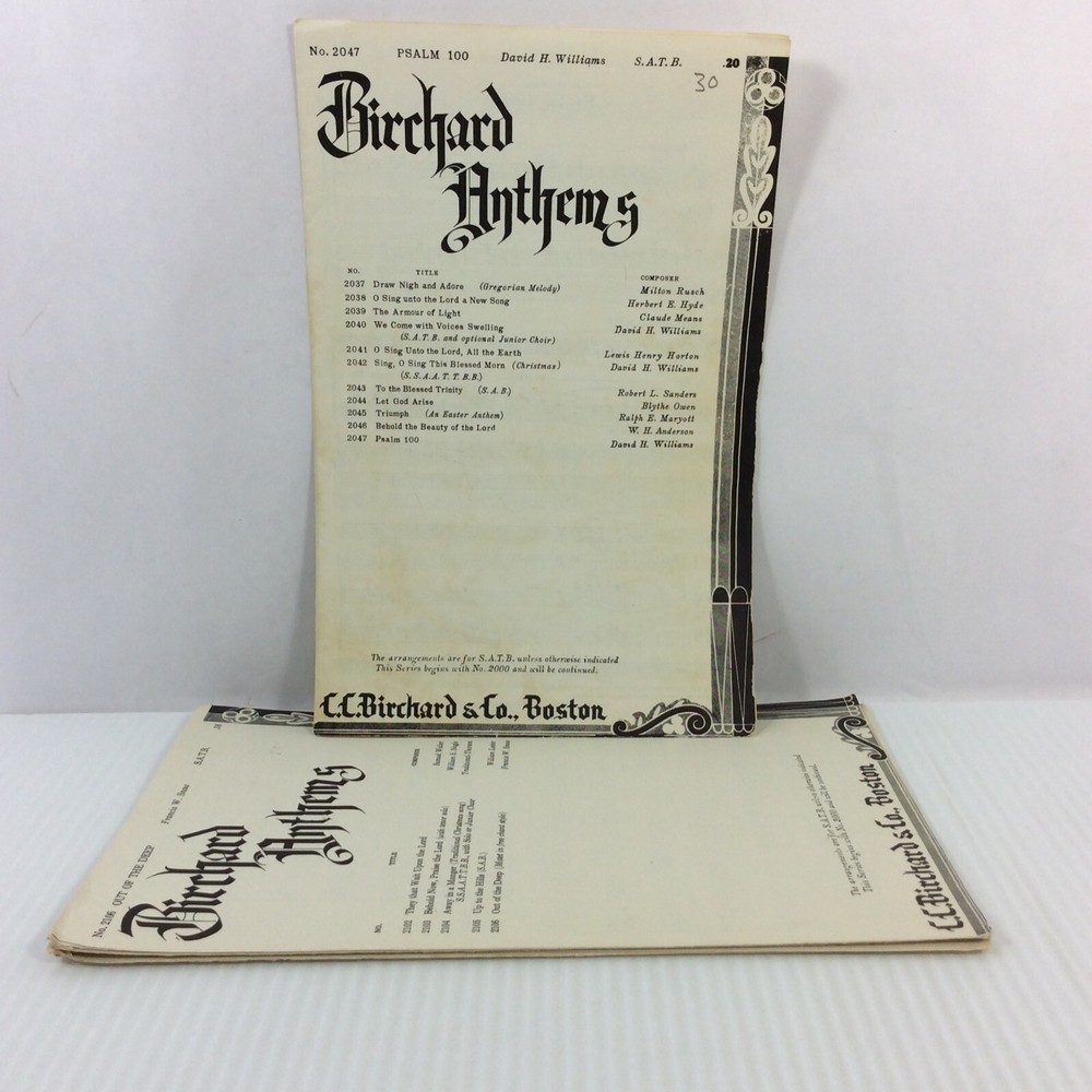 Choir Sheet Music Lot 5 Birchard Anthems Sacred Church Choral Octavo FD3 2627