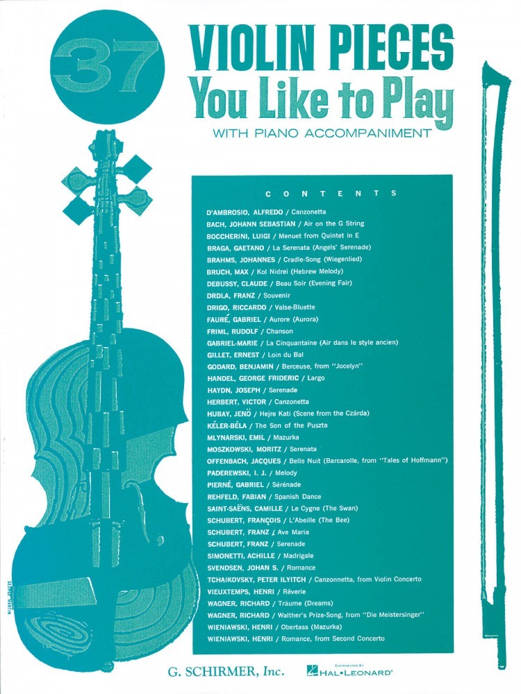 37 Violin Pieces You Like to Play Violin and Piano Sheet Music Book 050327830