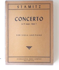 Stamitz, Concerto in D Major, Opus 1, Viola & Piano, Also Extra Set For Viola