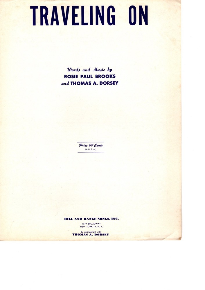 TRAVELING ON Piano Sheet Music UKE TABS Chord Symbols, Lyrics 1951