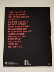 THE FAT BOYS RAP AND SONG BOOK SHEET MUSIC THE FAT BOYS ARE BACK