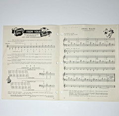 Vintage Oahu Accordion Sheet Music Lot Course Pages 1950s Marked
