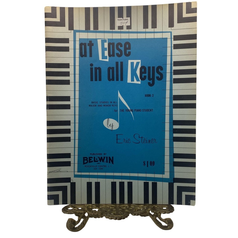 Vintage Belwin At Ease In All Keys Book 2 Eric Steiner Piano Sheet Music USA