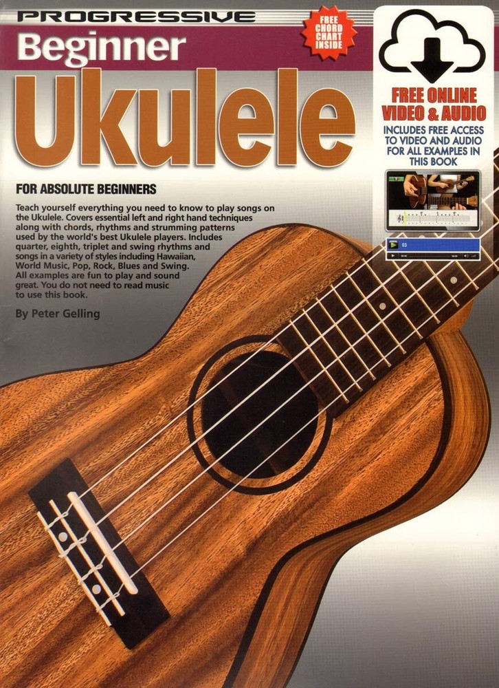 Progressive Beginner Ukulele Book/Online Audio & VIDEO METHOD/INSTRUCTION NEW