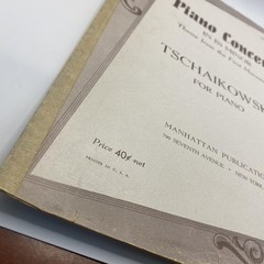 Tchaikovsky Piano Concerto Bb Minor Piano Sheet Music Manhattan 1941 Vintage