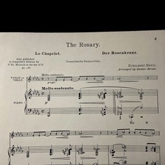 THE ROSARY Piano Violin Cello Sheet Music 1903 Boston Music Co. NEVIN STRUBE