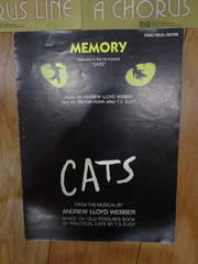 Lot of 3 Vintage Sheet Music A Chorus Line and Cats Piano, vocal, Guitar
