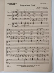1933 Grandfather&rsquo;s Clock Piano & Female Voices Sheet Music by G. Trinkaus VTG