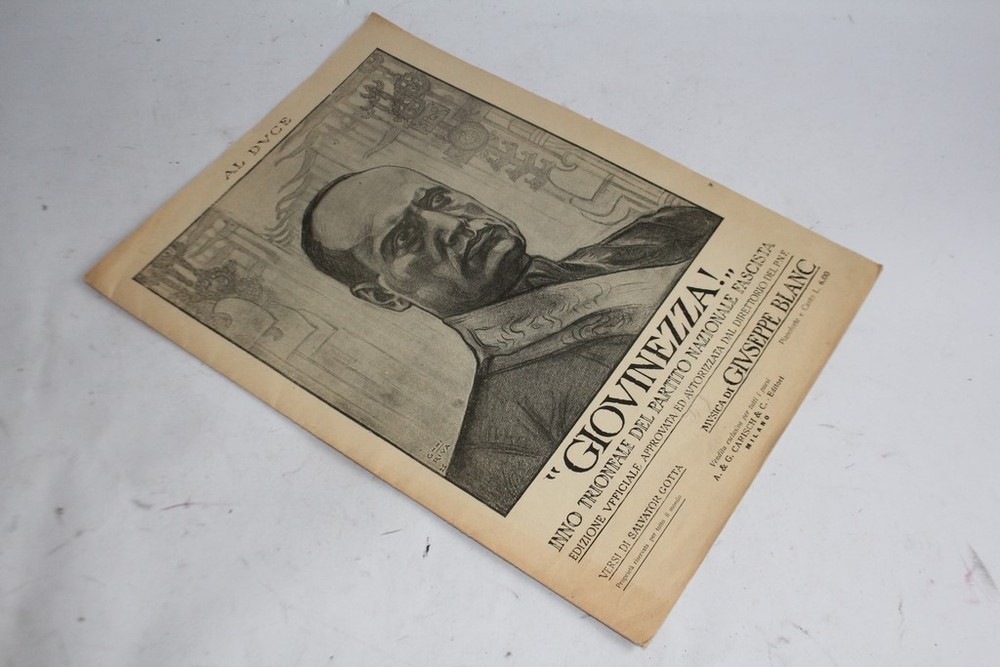 Sheet music Giuseppe Blanc Giovinezza National Fascist Party Italy 1925 (50993)