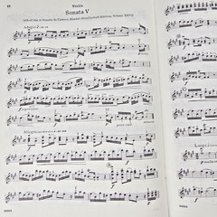 GF Handel Six Sonatas For Violin Piano Sheet Music Keyboard Score Songs 1935 Vtg