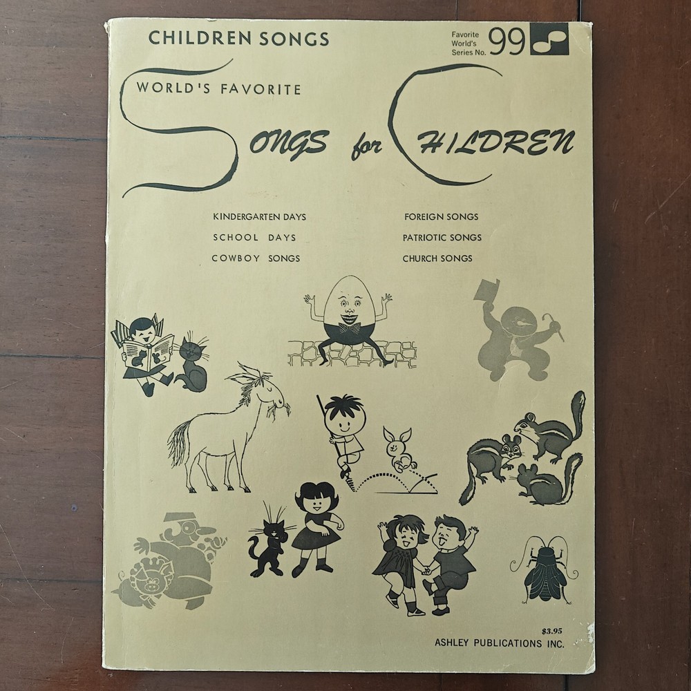 Vintage 1977 World&rsquo;s Favorite Series « Songs for Children » Sheet Music Book