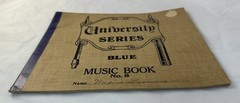 University Series Blue Music Book No. 8 Blank Sheet Music Vintage