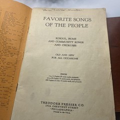 Vintage Theodore Presser Favorite Songs Of The People Vocal Songbook 1927 USA