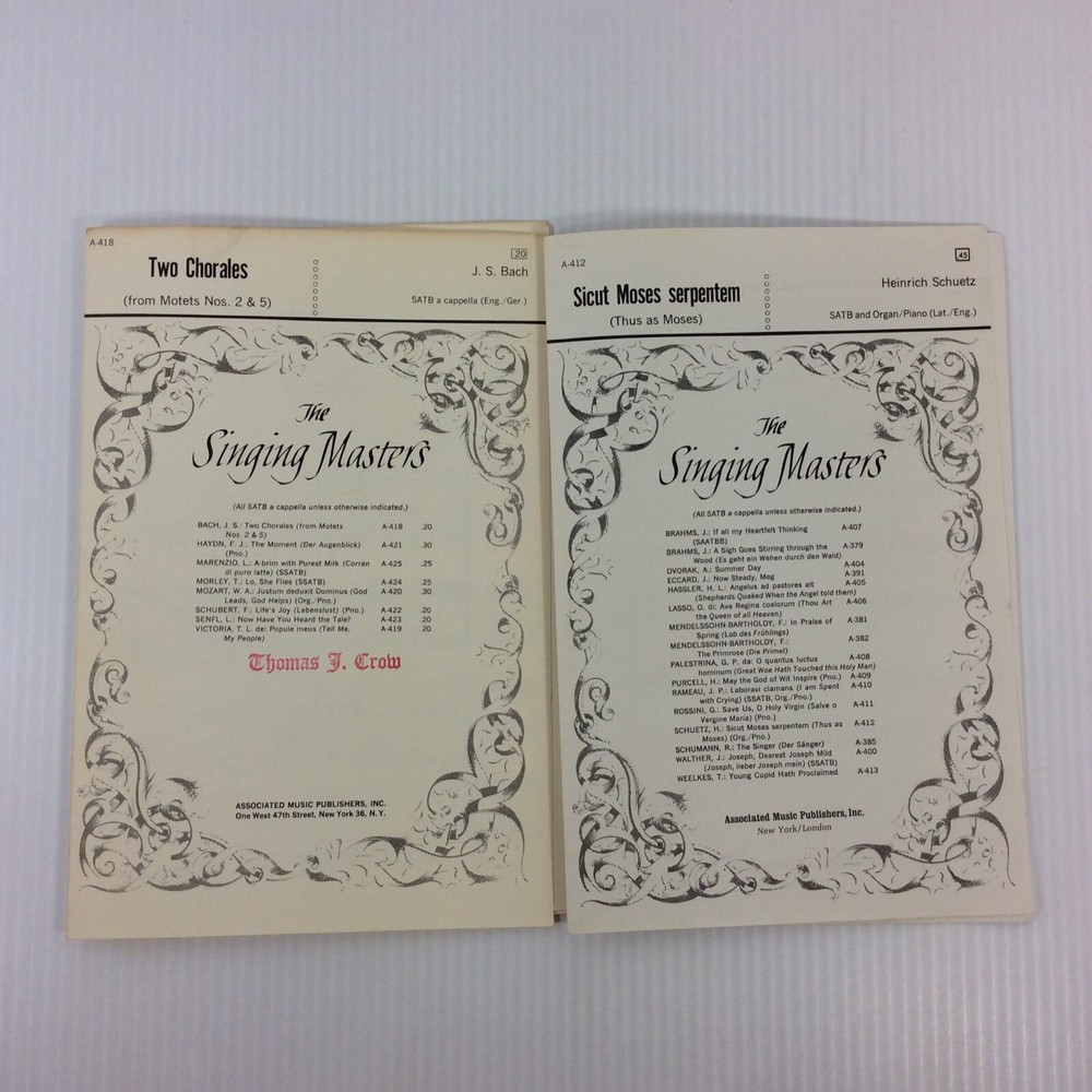 AMP Singing Masters Choir Sheet Music Lot 2 Sacred Church Choral Octavo FD3 2595