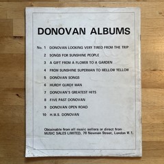 HMS DONOVAN 1971 songbook 46 pages Sheet Music BRITISH Publication