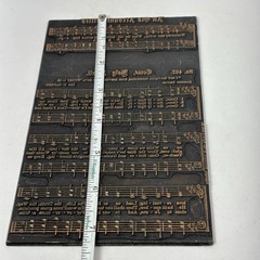Antique Metal Printing Press Plate Sheet Music Hymn Hymnal 4 x 7