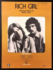 1976 HALL & OATES « RICH GIRL » SHEET MUSIC – POP ROCK ERA – DARYL JOHN