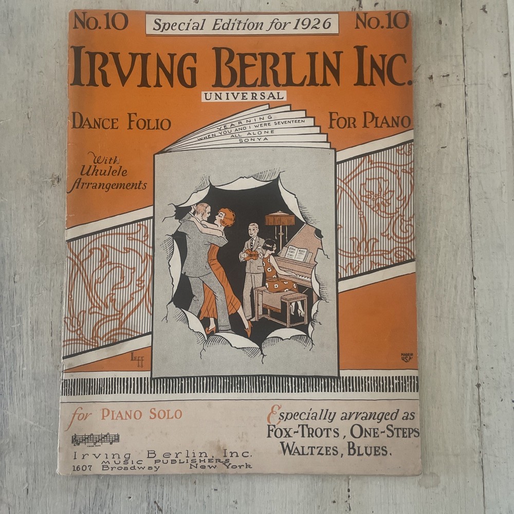 Irving Berlin Universal Dance Folio No. 10 For Piano Solo Songbook 1926 Advanced