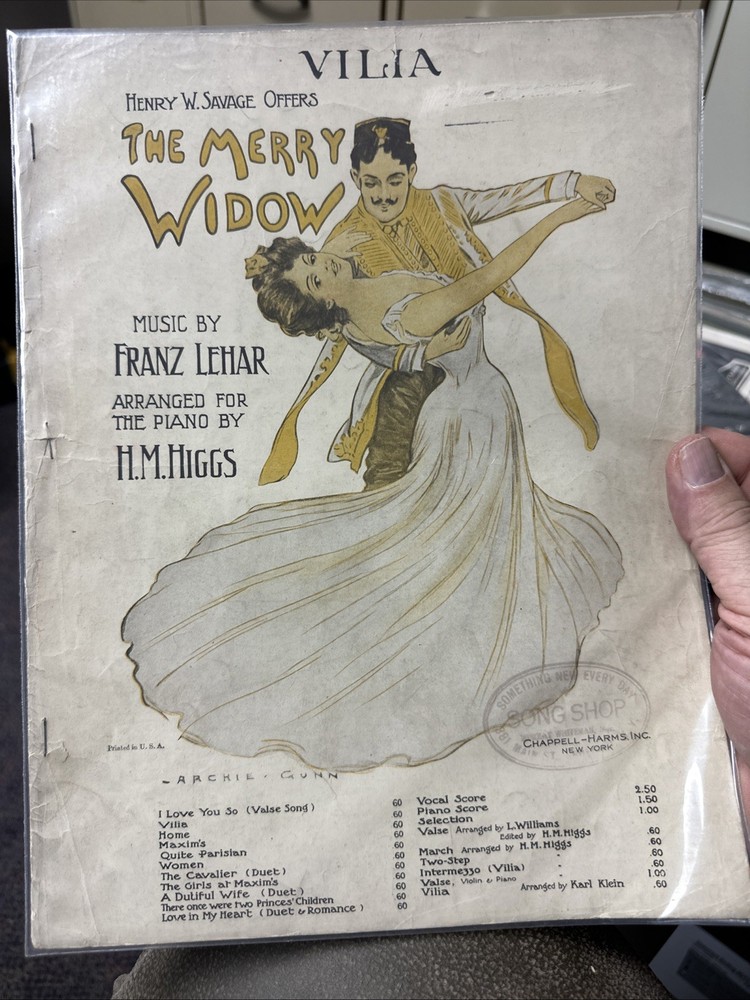 M Franz Lehar Stage Musical Sheet Music THE MERRY WIDOW ‘Vilia’