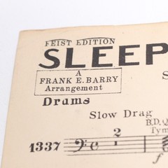 Sleepy Time Gal Slow Fox Trot Sheet Music Score Multiple Parts Frank Barry Arr