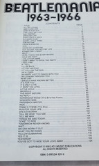 Beatlemania 1963-1966 Volume 1 Piano Guitar Songbook Sheet Music 1980 Beatles