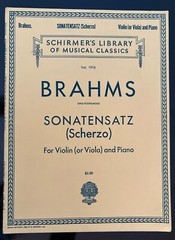 Brahms Sonatensatz Scherzo For Violin (or Viola) & Piano Op. Posth. Sheet Music