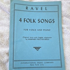 Ravel 4 Folk Songs for Voice & Piano Sheet Music Int&rsquo;l Music Co MPN 1527