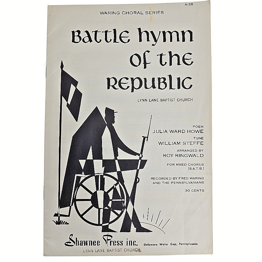 Battle Hymn Of The Republic Shawnee Press SATB Choir Sheet Music 1943 Lyrics