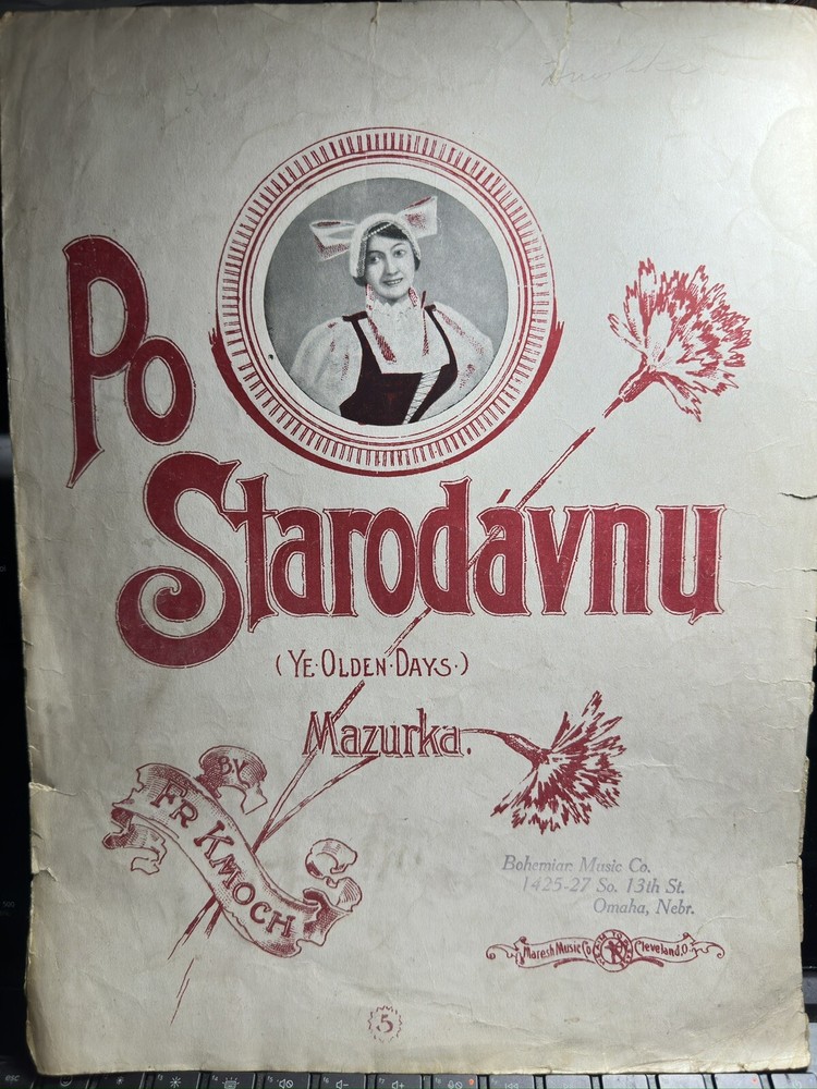Undated 11×14 Bohemian Mazurka Sheet Music Po Starodavnu (Ye Olden Days)