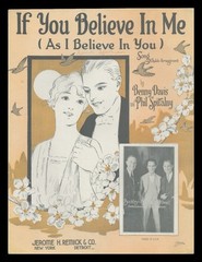 IF YOU BELIEVE IN ME Davis/Spitalny 1926 BUCKLEY/Calvert/STILWELL Sheet Music