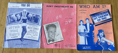 Mixed Lot of 47 Vintage 1940&rsquo;s Piano Vocal Sheet Music. Folk, Pop, Etc.