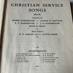 Christian Service Songs – 1939 Hymnal – Hardcover Multiple Orchestrations