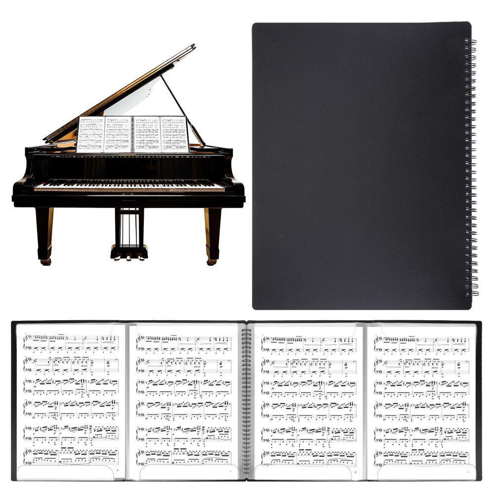 4 Pages Expand Sheet Music Folder, Spiral Sheet Musics Binder Allow Annotatio…