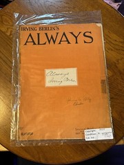 ANTIQUE SHEET MUSIC 1925 IRVING BERLIN&rsquo;S ALWAYS IRVING BERLIN INC.