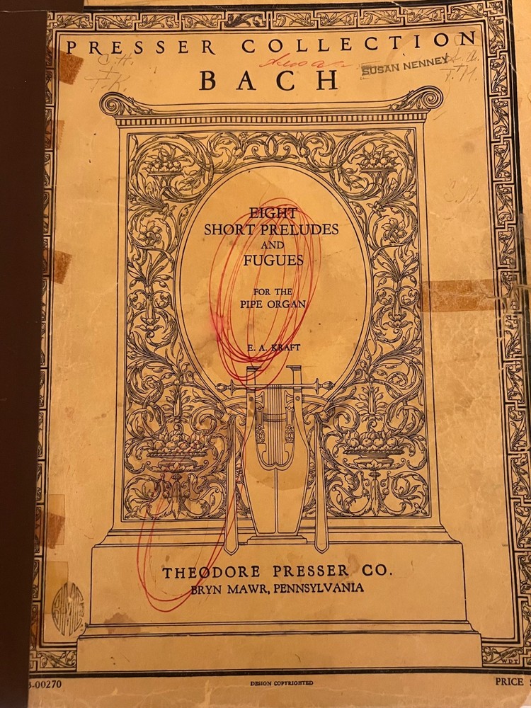Bach Eight Short Preludes and Fugues Sheet Music Pipe Organ Theodore Presser
