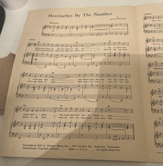 Heartaches By The Number Featuring Ray Price & Guy Mitchell Vintage Sheet Music