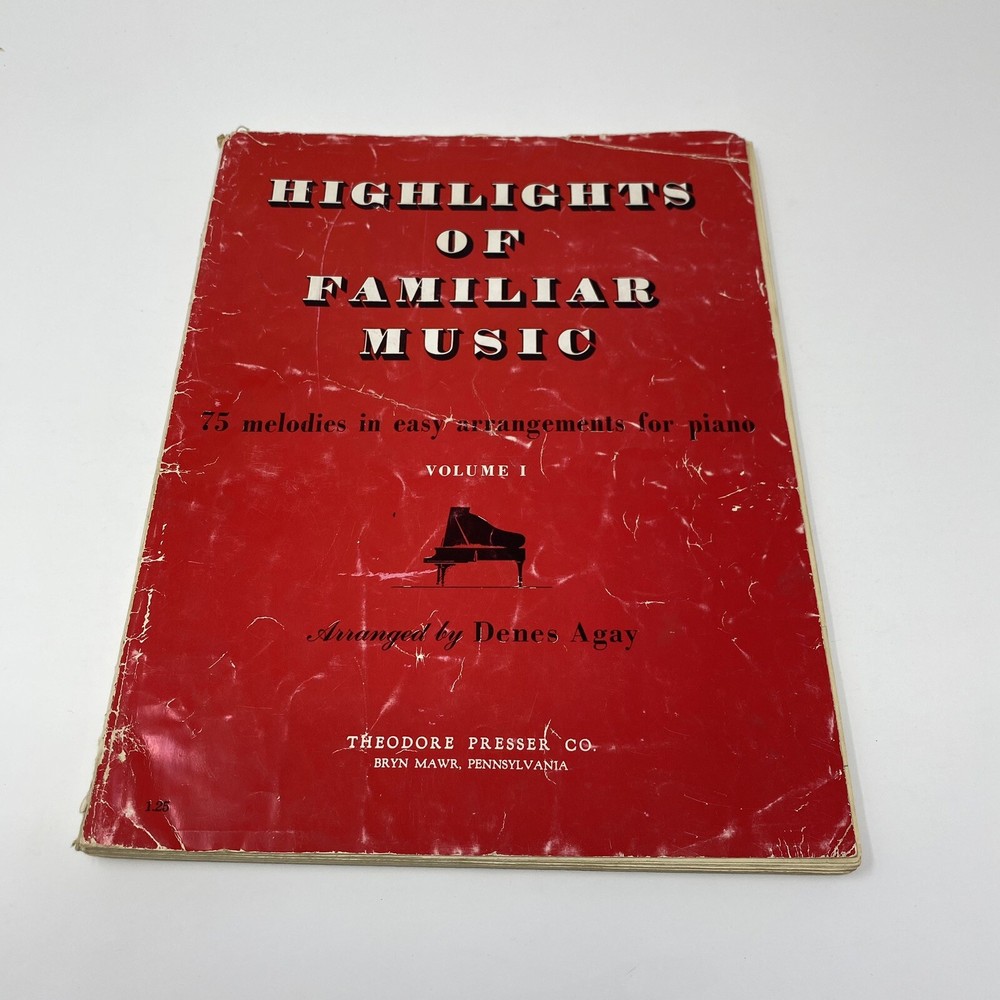 1954 Highlights of Familiar Music for Piano Theodore Presser Co. Songbook Sheet