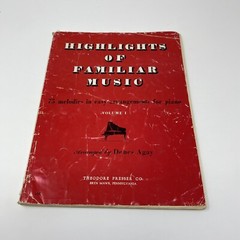 1954 Highlights of Familiar Music for Piano Theodore Presser Co. Songbook Sheet