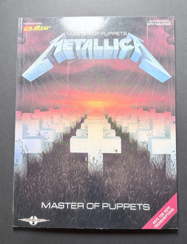 Metallica Master Of Puppets Guitar /Vocal Sheet Music Book With Tablature