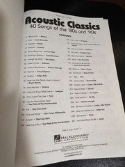 Hal Leonard Acoustic Classics Songbook 40 Songs 80s 90s Piano Vocal Guitar