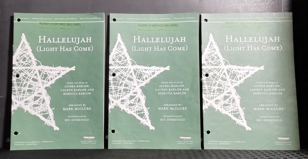 Hallelujah Light Has Come Alyssa Barlow SATB Choral Sheet Music Word Music Lot 1